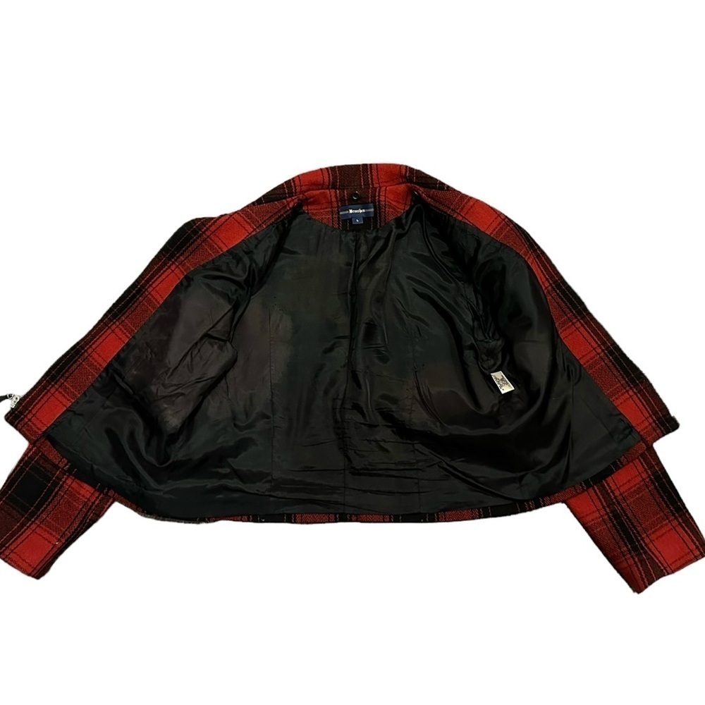 Vintage Breeches Women’s Wool Red/Black Plaid Zip Jacket with Pockets Size L‌‌ - Picture 5 of 10